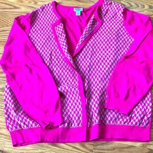 Old Navy button down cardigan, size xl, pink checked all pink sleeves and back.